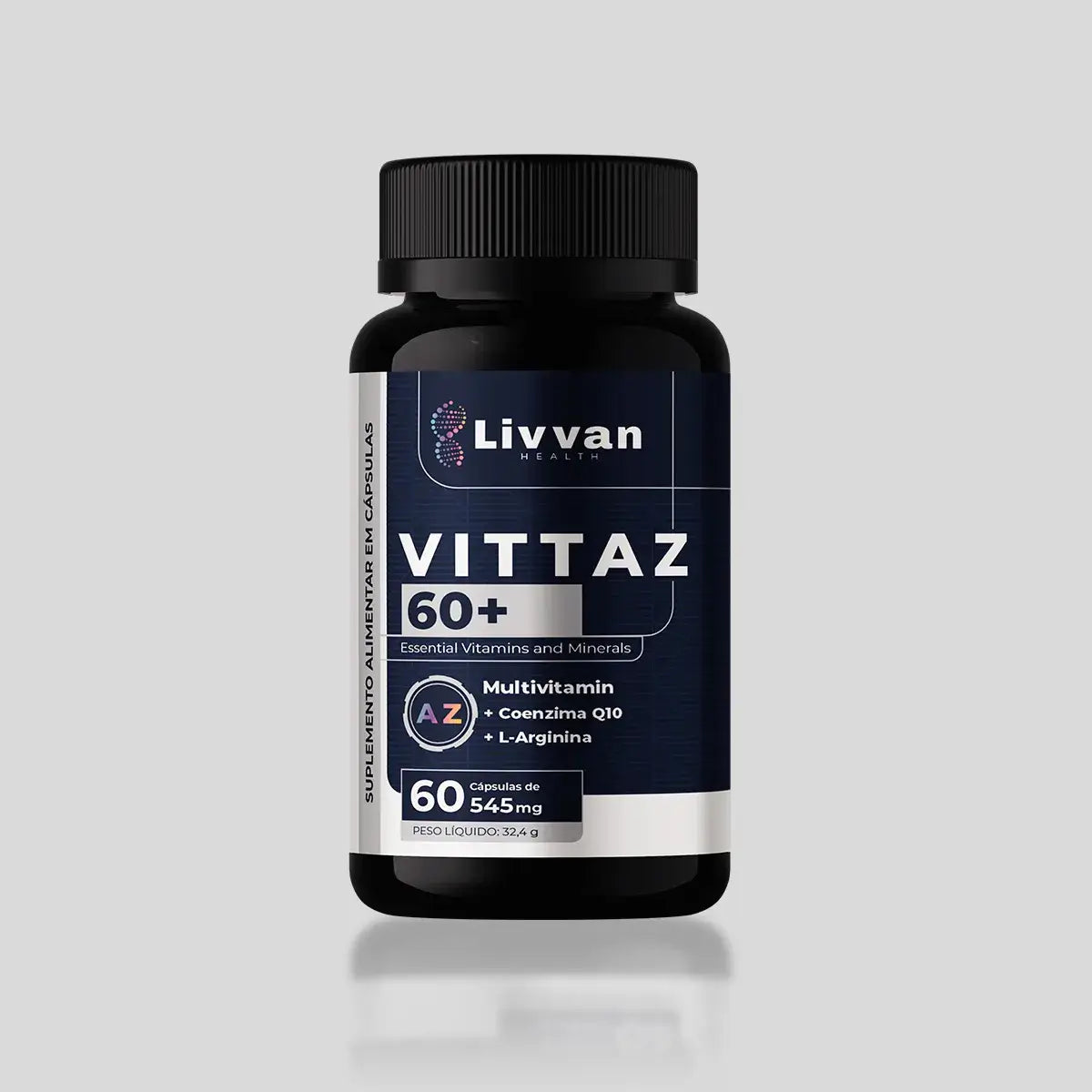 Frasco de Vittaz 60+ multivitamínico LIVVAN